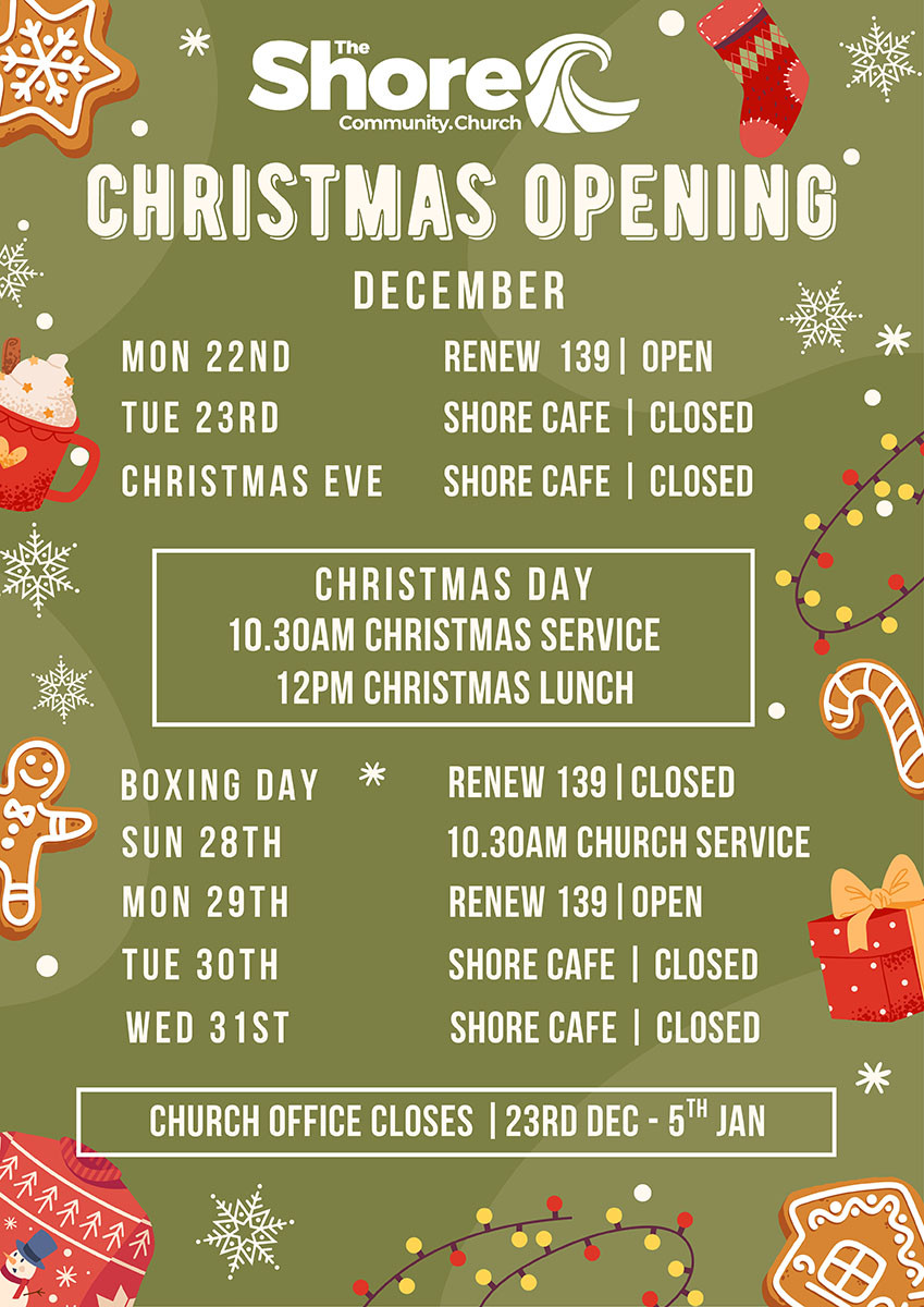 Christmas opening times first image